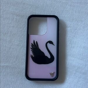 Wildflower I phone 15 Pro Black Swan Case